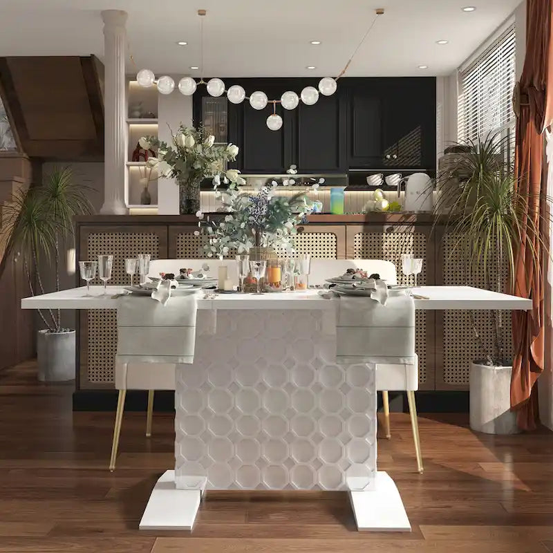 Table à manger extensible en bois laqué