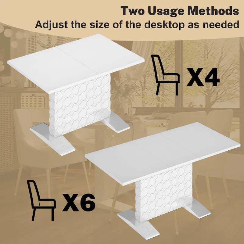 Table à manger extensible en bois laqué