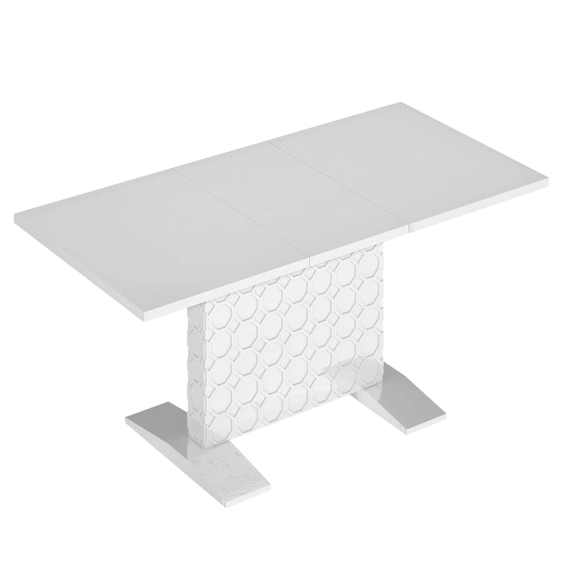 Table à manger extensible en bois laqué