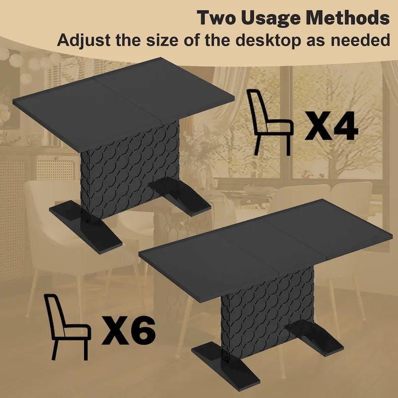 Table à manger extensible en bois laqué