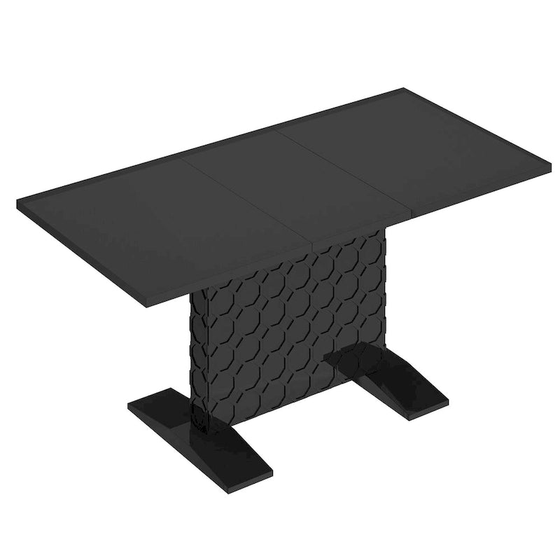 Table à manger extensible en bois laqué