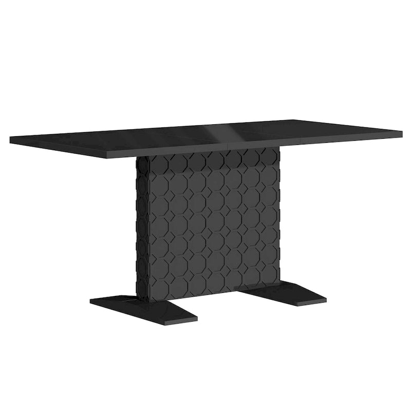 Table à manger extensible en bois laqué