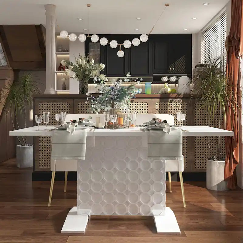 Table à manger extensible en bois laqué