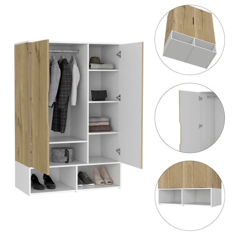 Rose - Armoire double avec penderie