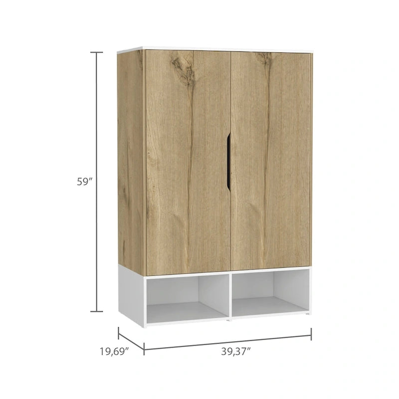 Rose - Armoire double avec penderie