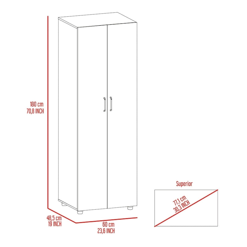 Rose - Armoire double avec penderie
