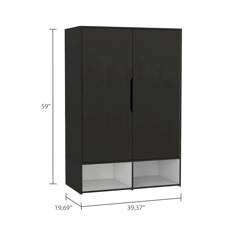 Rose - Armoire double avec penderie