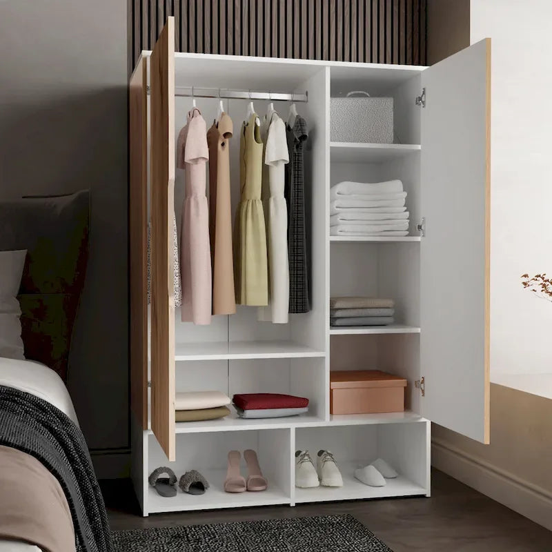 Rose - Armoire double avec penderie