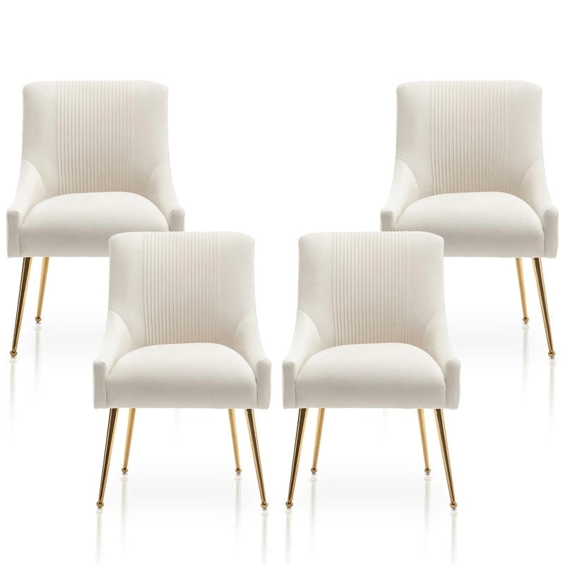 Chaise de salle à manger moderne Glam en velours plissé Boucle