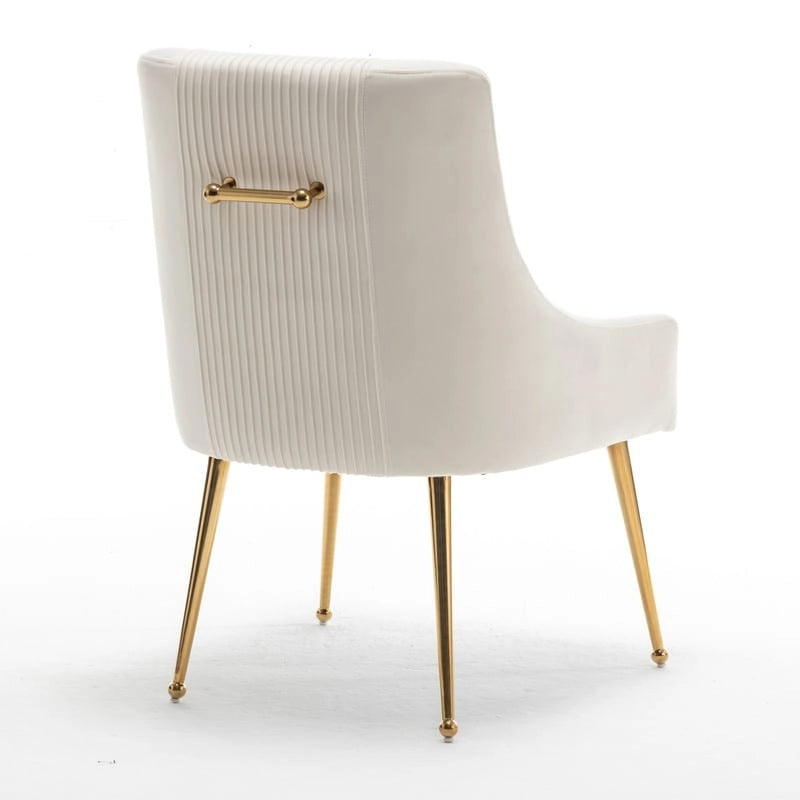 Chaise de salle à manger moderne Glam en velours plissé Boucle