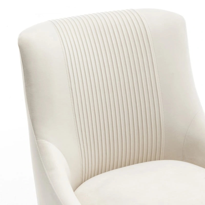 Chaise de salle à manger moderne Glam en velours plissé Boucle