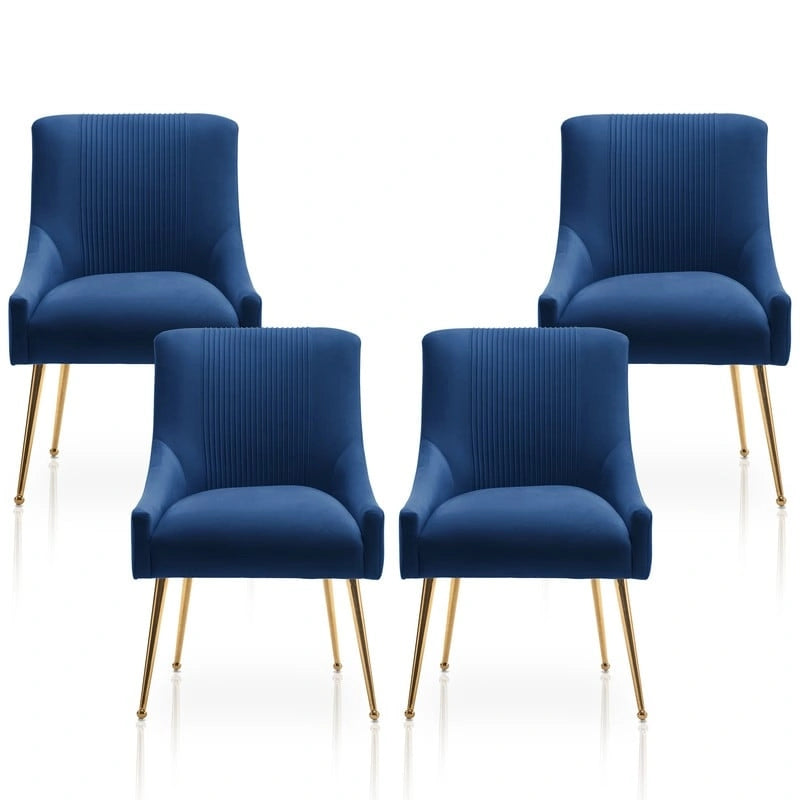 Chaise de salle à manger moderne Glam en velours plissé Boucle