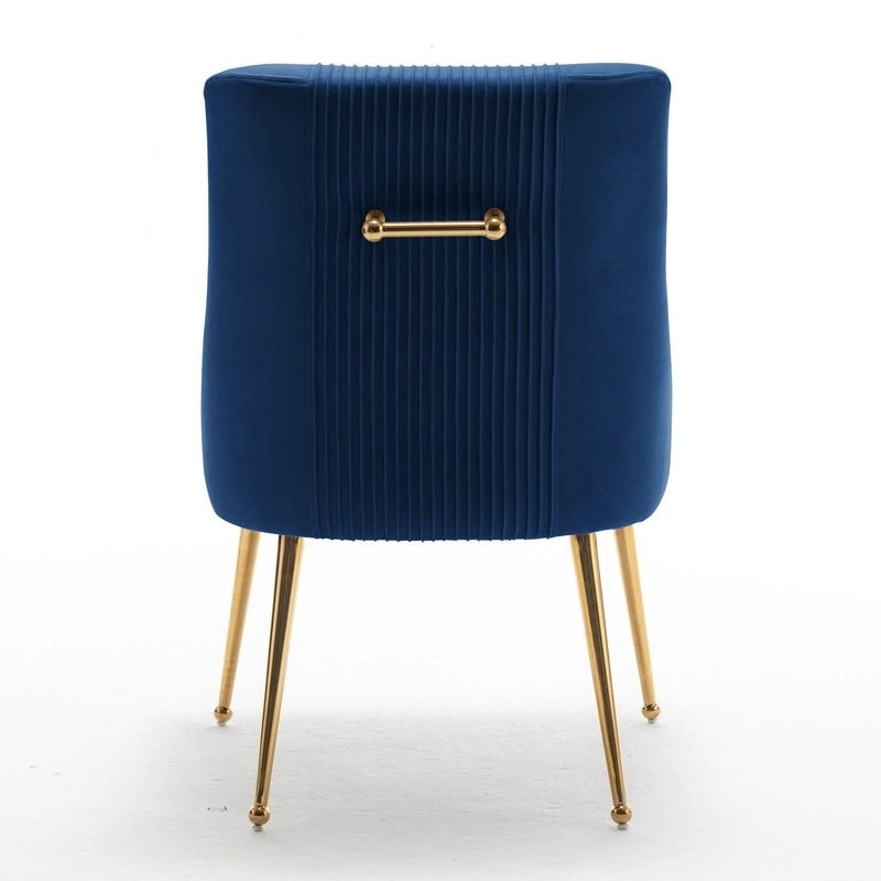 Chaise de salle à manger moderne Glam en velours plissé Boucle
