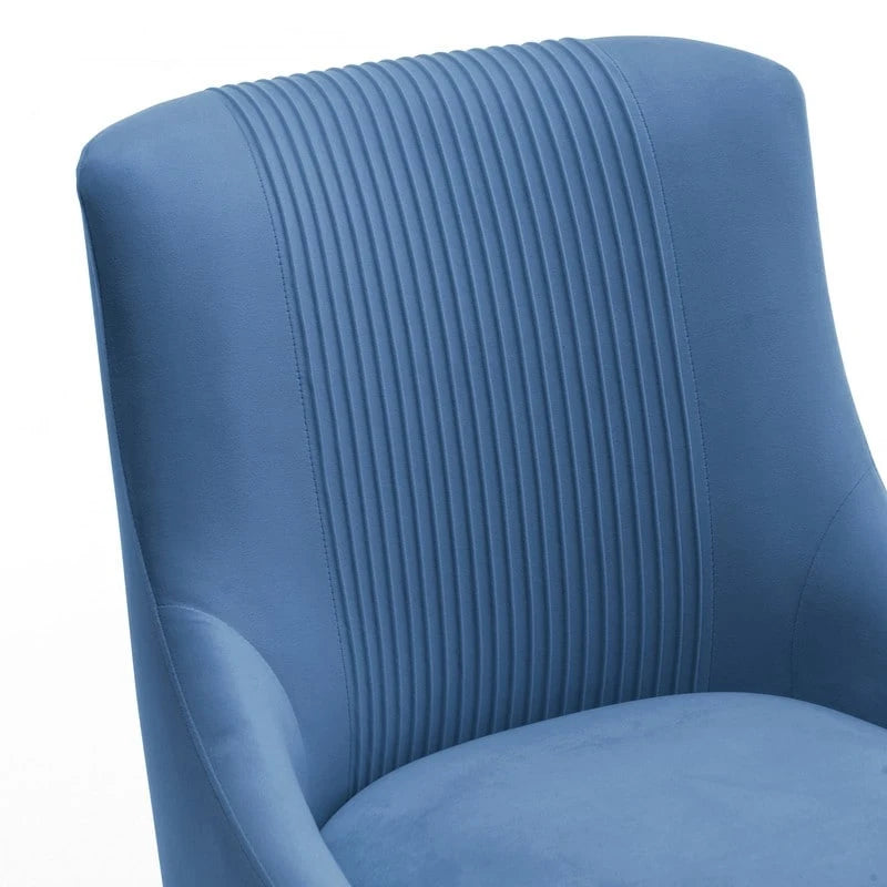 Chaise de salle à manger moderne Glam en velours plissé Boucle