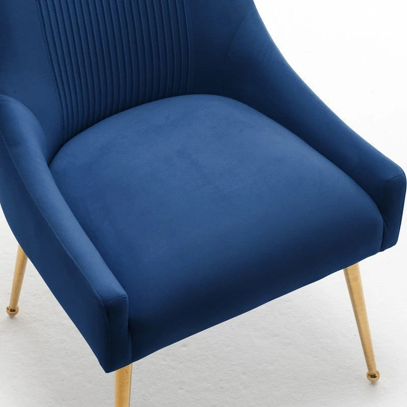 Chaise de salle à manger moderne Glam en velours plissé Boucle