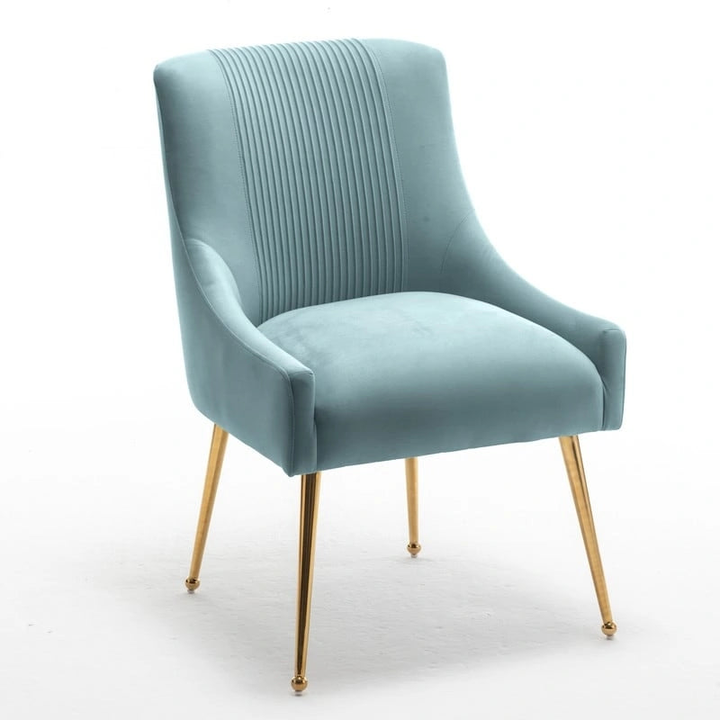 Chaise de salle à manger moderne Glam en velours plissé Boucle