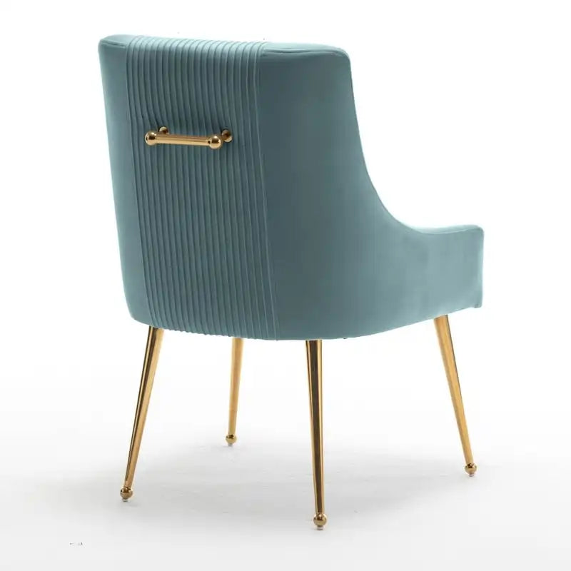 Chaise de salle à manger moderne Glam en velours plissé Boucle