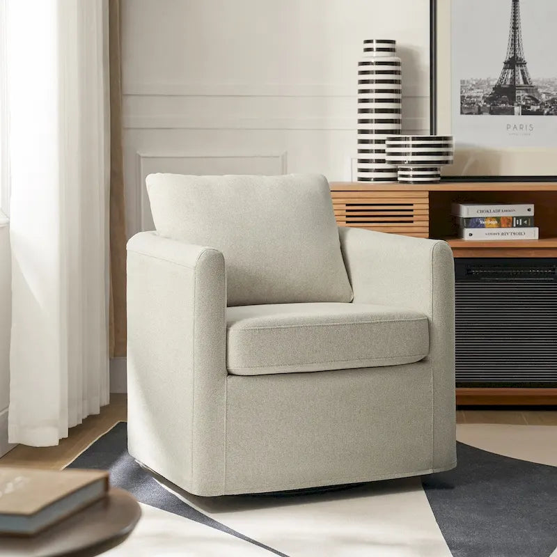 Fauteuil pivotant moderne à 360 degrés avec housse amovible