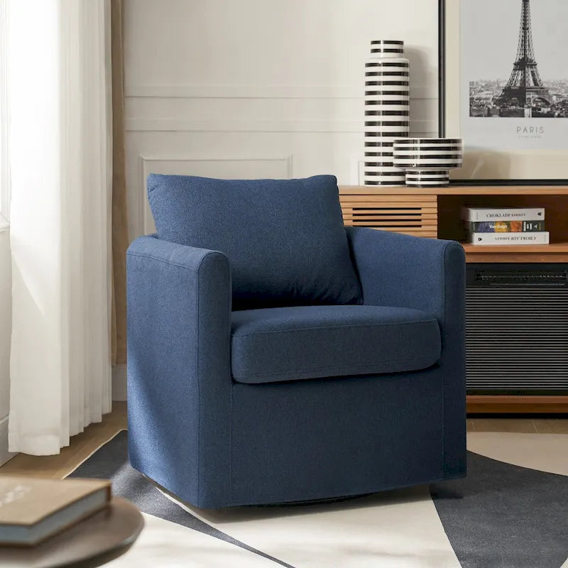 Fauteuil pivotant moderne à 360 degrés avec housse amovible