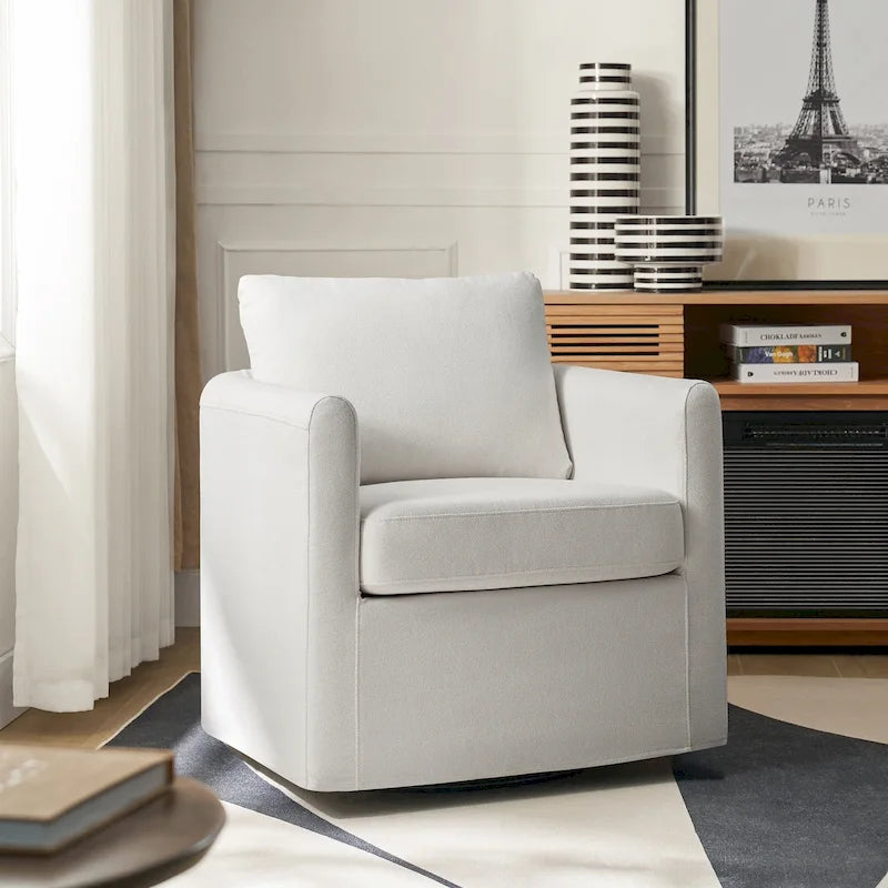 Fauteuil pivotant moderne à 360 degrés avec housse amovible
