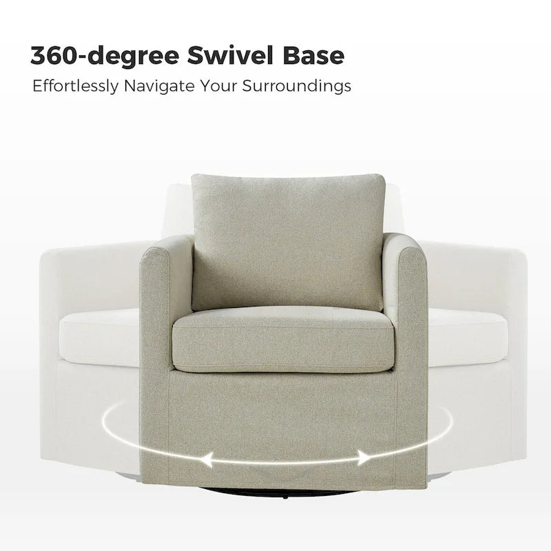 Fauteuil pivotant moderne à 360 degrés avec housse amovible