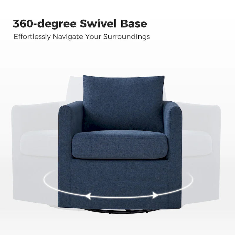 Fauteuil pivotant moderne à 360 degrés avec housse amovible