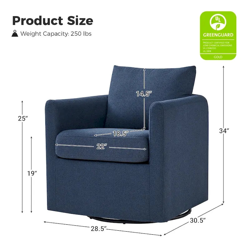 Fauteuil pivotant moderne à 360 degrés avec housse amovible