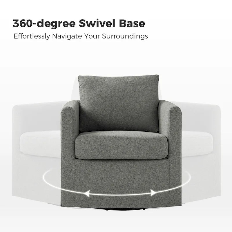 Fauteuil pivotant moderne à 360 degrés avec housse amovible