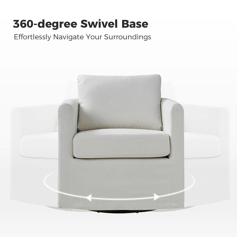 Fauteuil pivotant moderne à 360 degrés avec housse amovible