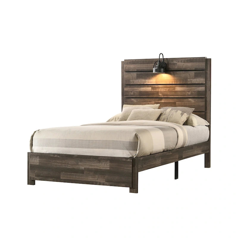 Chambre à coucher plateforme marron