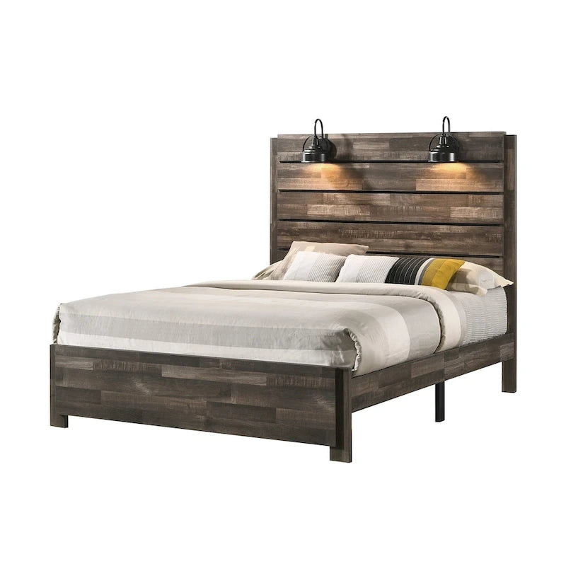 Chambre à coucher plateforme marron