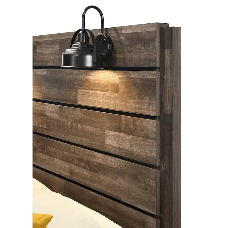 Chambre à coucher plateforme marron