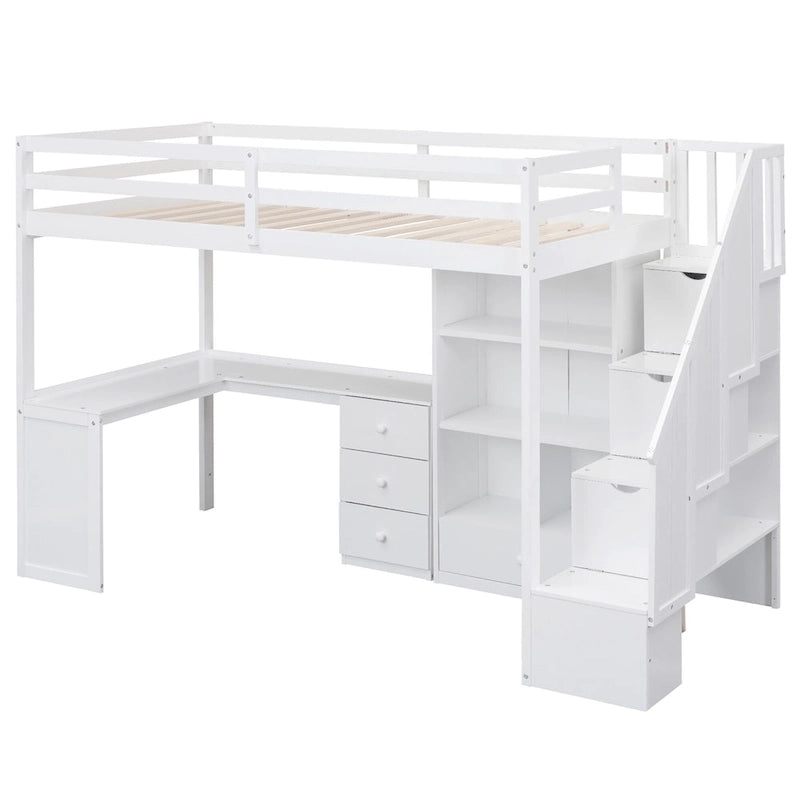 Lit mezzanine une place gris