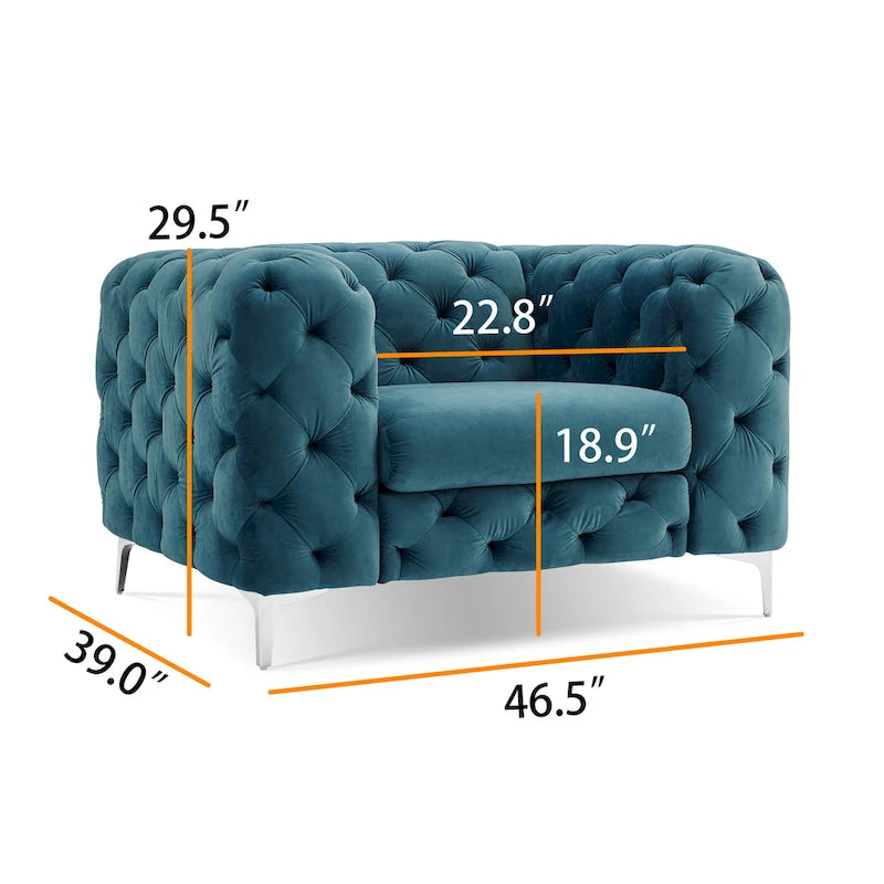 Fauteuil en Velours Capitonnage