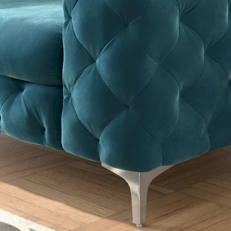 Fauteuil en Velours Capitonnage