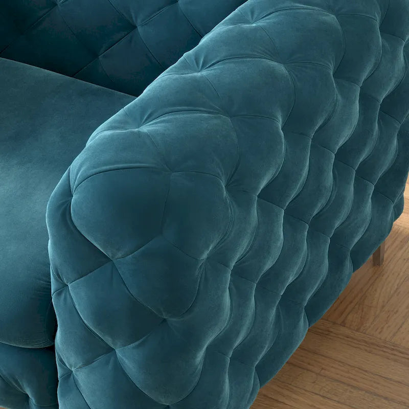 Fauteuil en Velours Capitonnage
