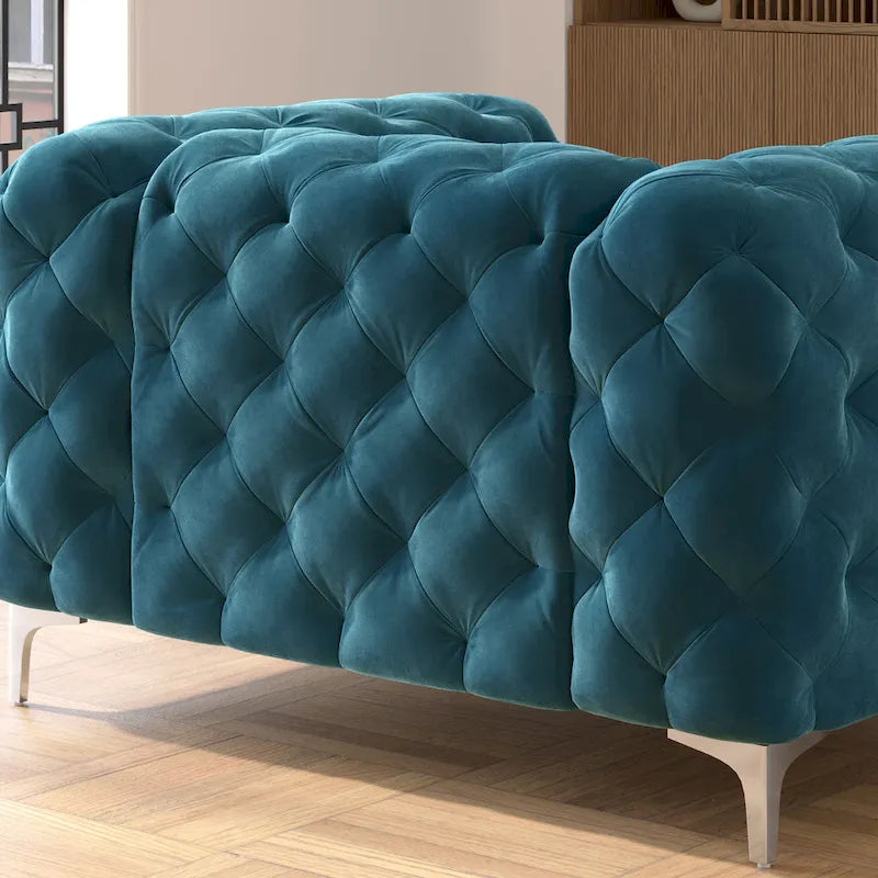 Fauteuil en Velours Capitonnage