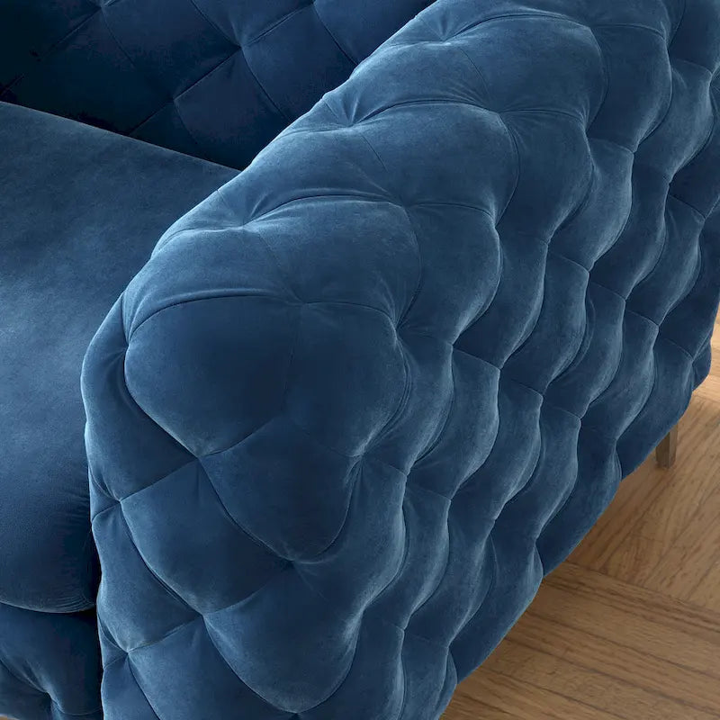 Fauteuil en Velours Capitonnage