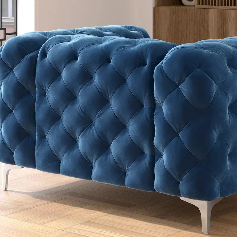 Fauteuil en Velours Capitonnage