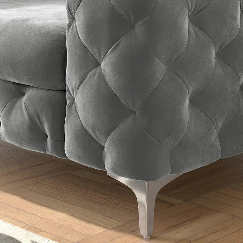 Fauteuil en Velours Capitonnage