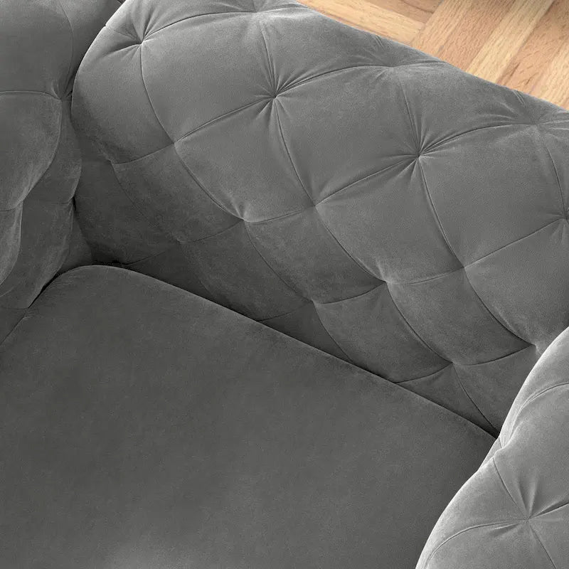 Fauteuil en Velours Capitonnage