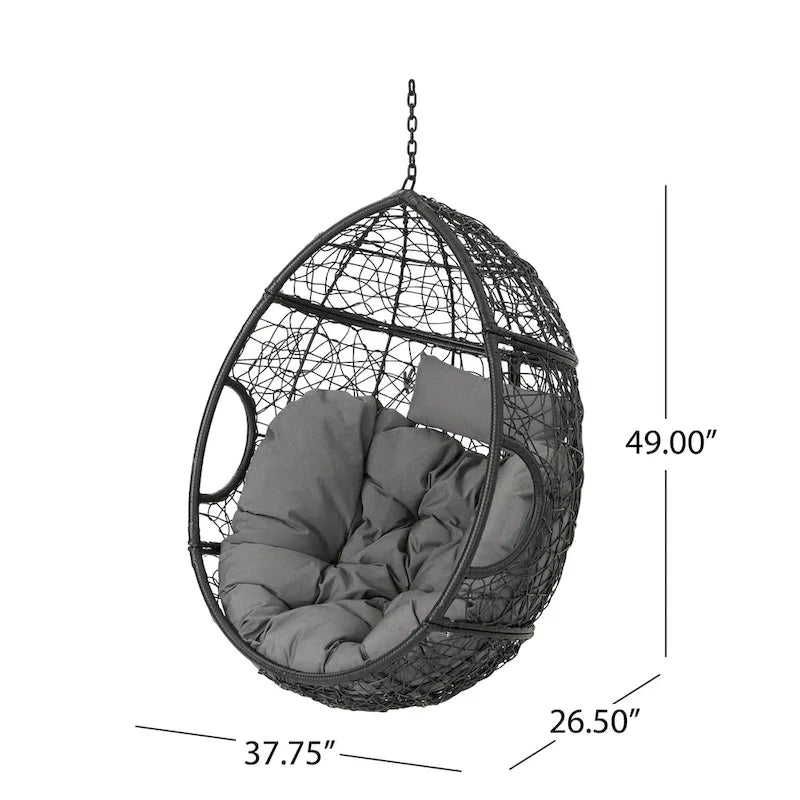 Chaise suspendue en osier d'extérieur étanche