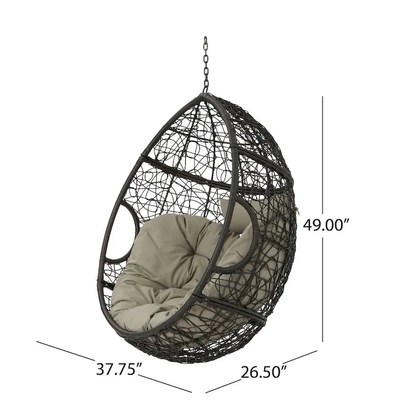 Chaise suspendue en osier d'extérieur étanche