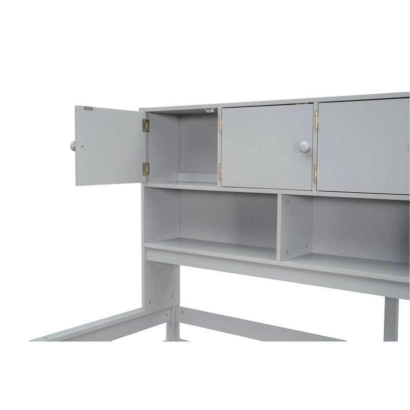 Lit mezzanine en bois grand rangement