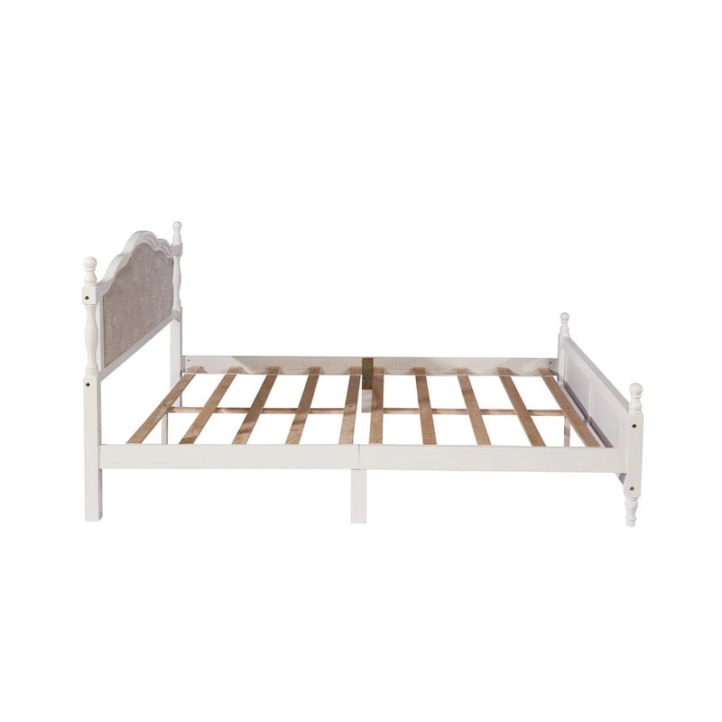 Lit Queen Size avec tête de lit et pied de lit rembourrés